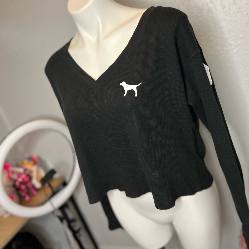 Pink crop too long sleeve